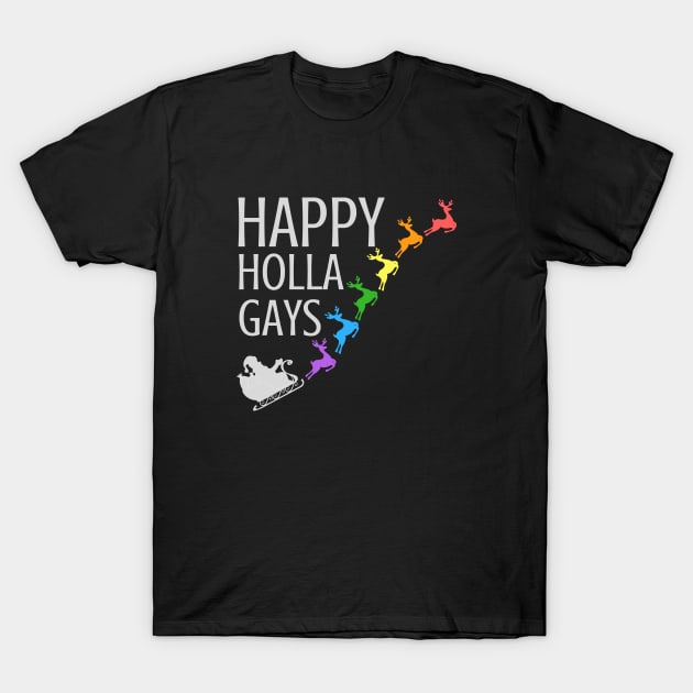 Funny Christmas Gay Pride LGBTQIA Design T-Shirt by Hopscotch Shop Gifts